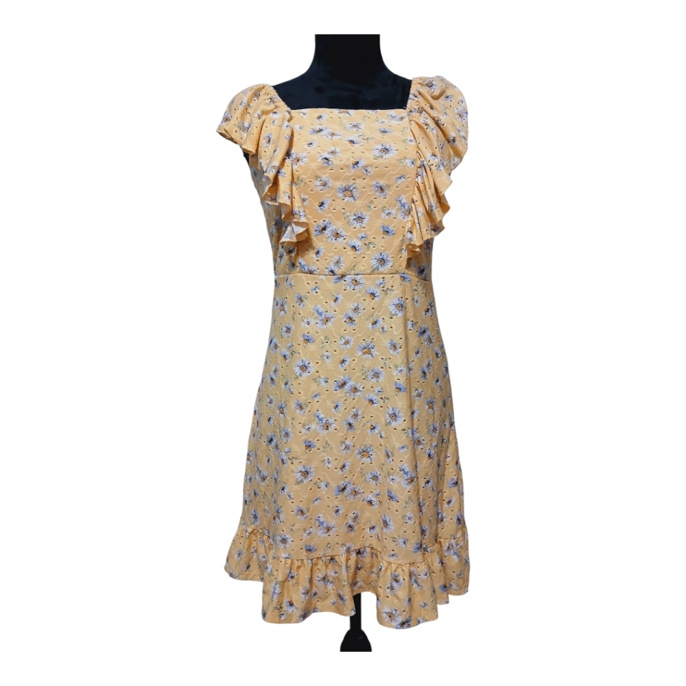 Knitworks Floral Yellow Dress for Kids